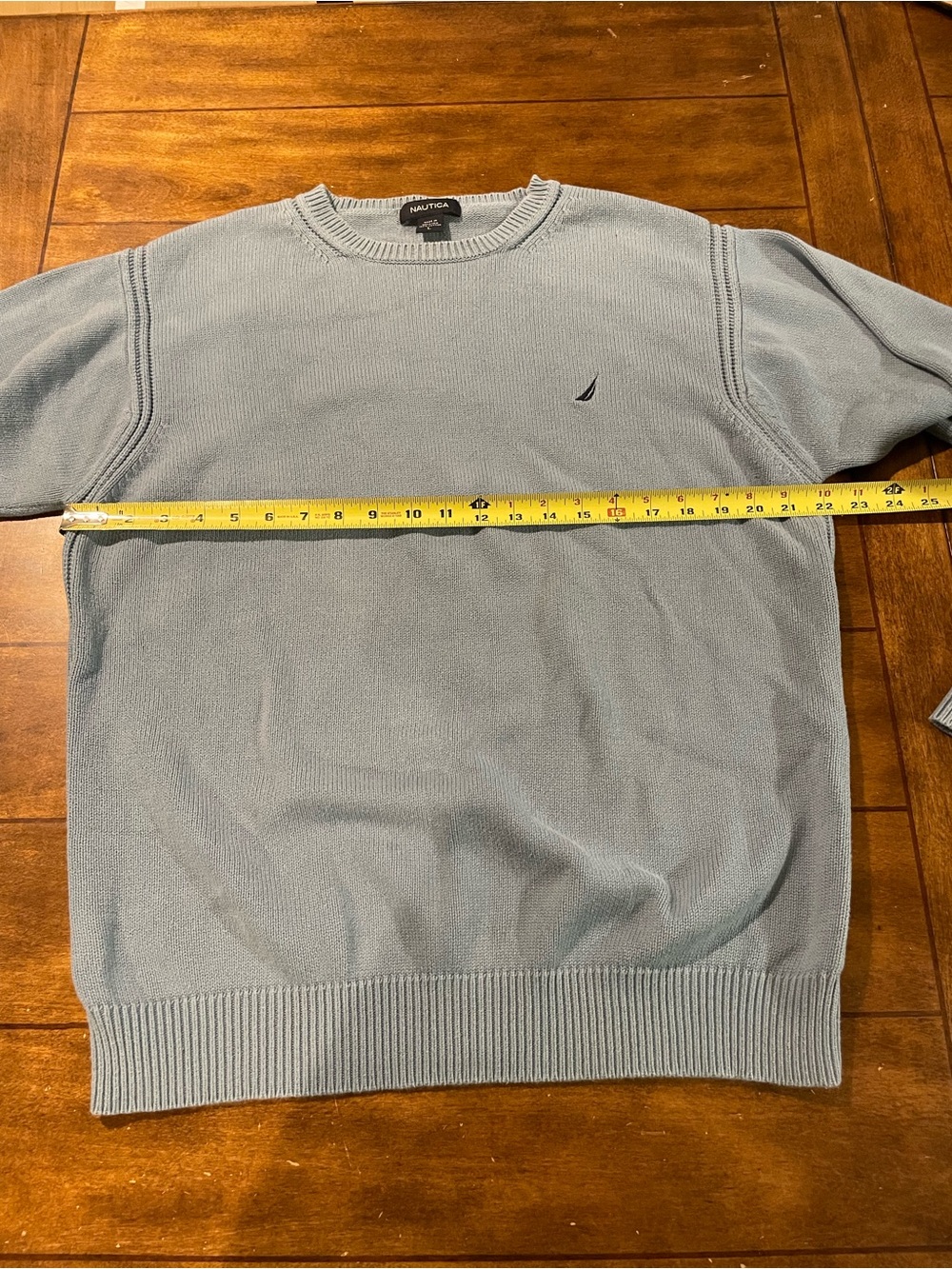 Nautica Men's Light Blue Crewneck Sweater with Sail Logo